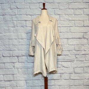 Bebe Sandshell Drape Front Trench Coat